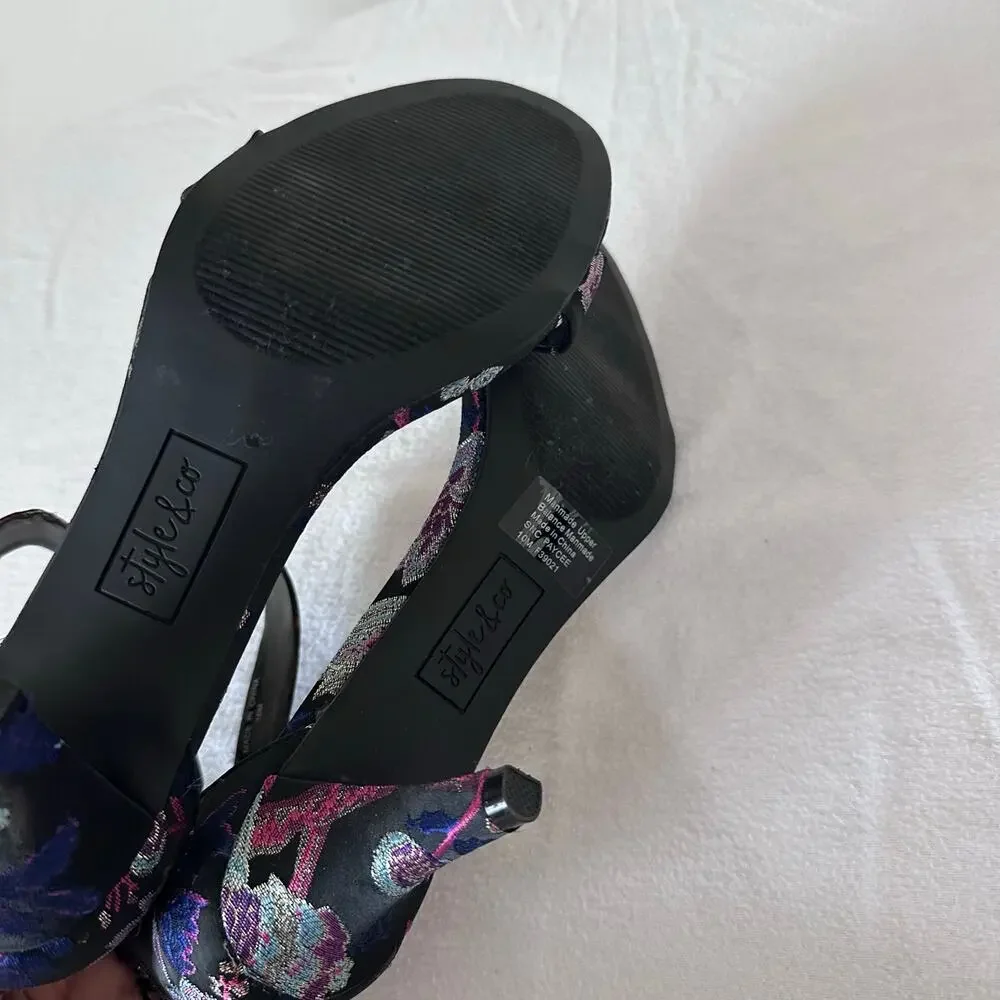 Style & Co. Women's Paycee Dress Shoes Sandals Floral  Embroidery Size 10 M NWOT - Picture 6 of 6